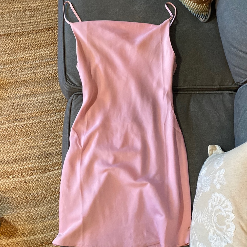 Pink cowl neck dress